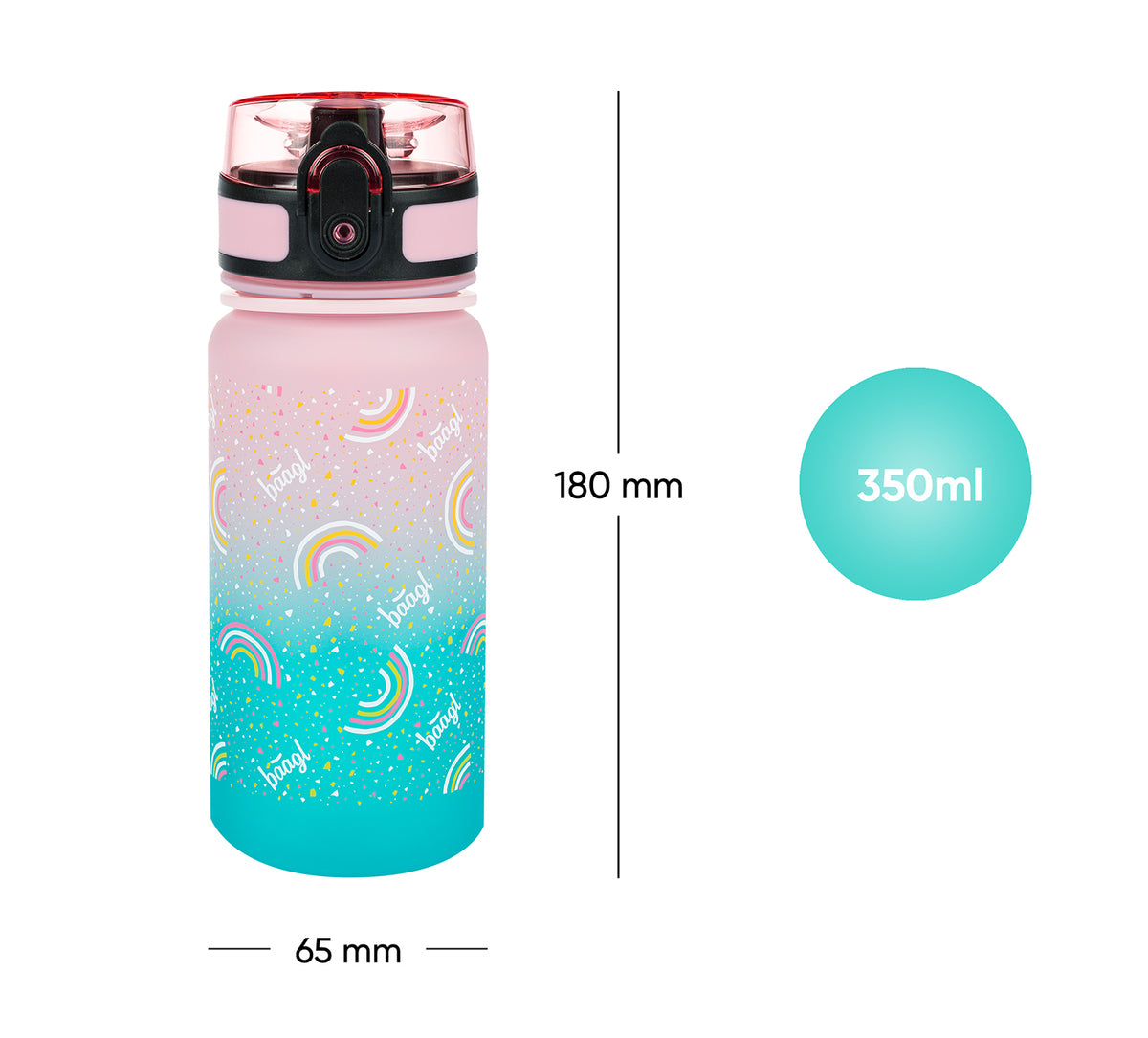 Butelka z tritanu Gradient Tęcza, 350 ml