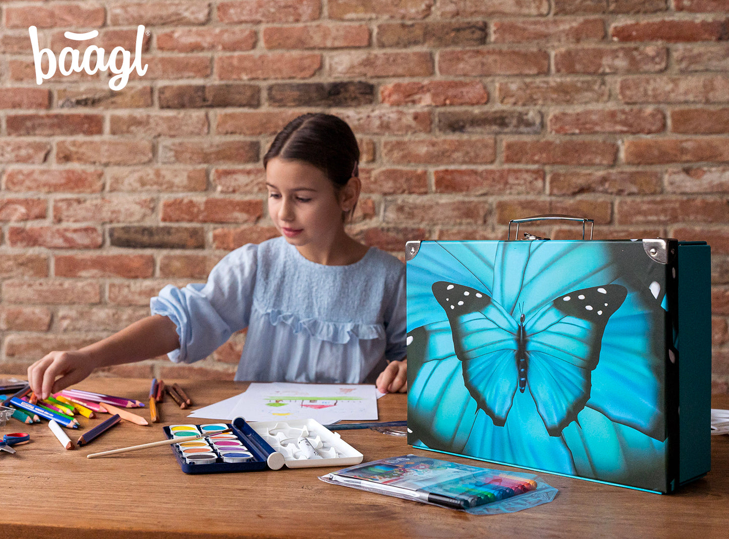 Składana teczka szkolna z uchwytem Butterfly