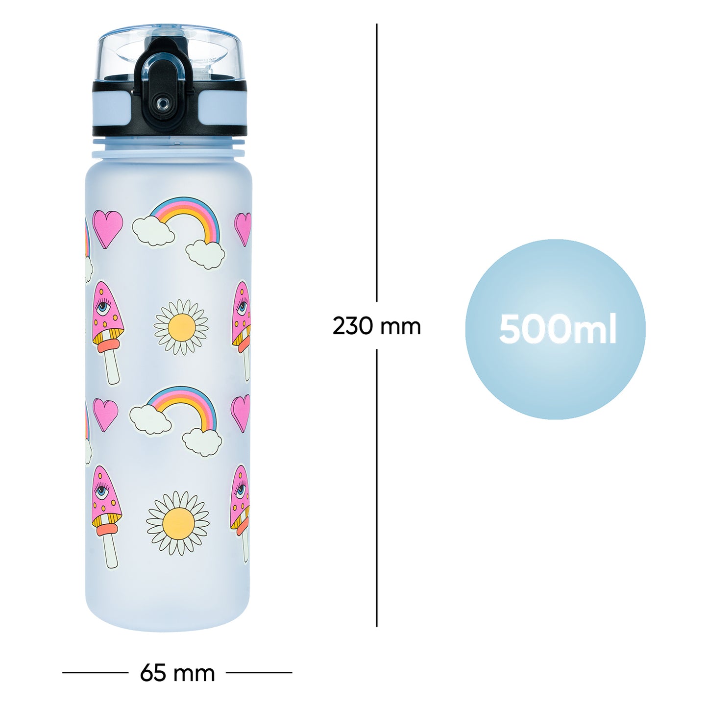 Butelka z tritanu Tęcza czerwony, 500 ml