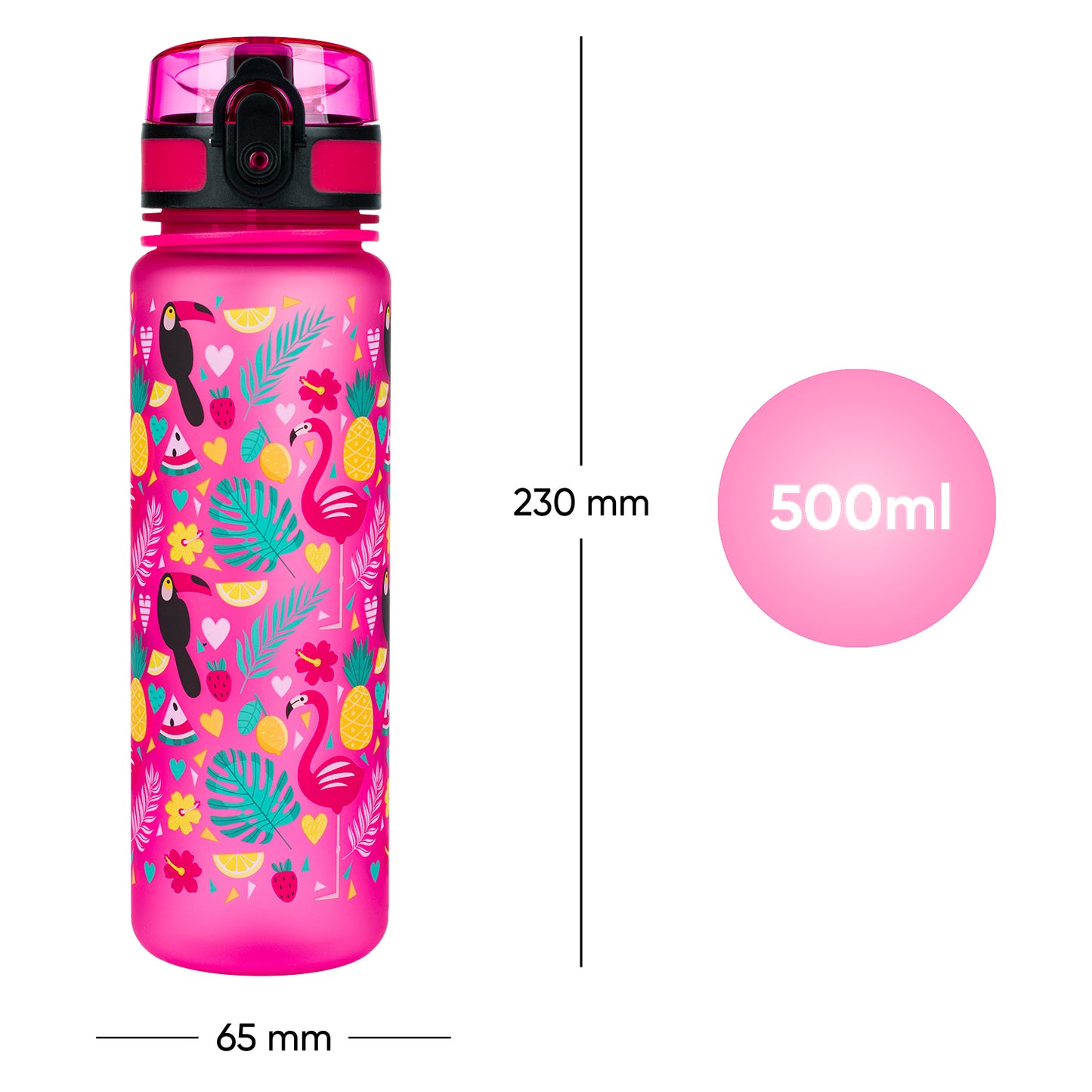 Butelka z tritanu Flamingi, 500 ml