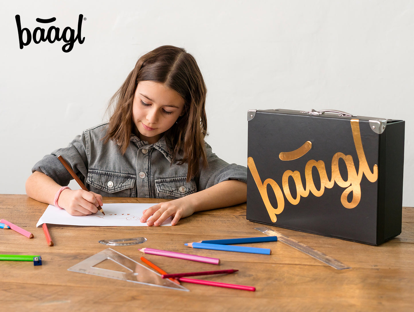 Składana teczka szkolna z uchwytem Gold