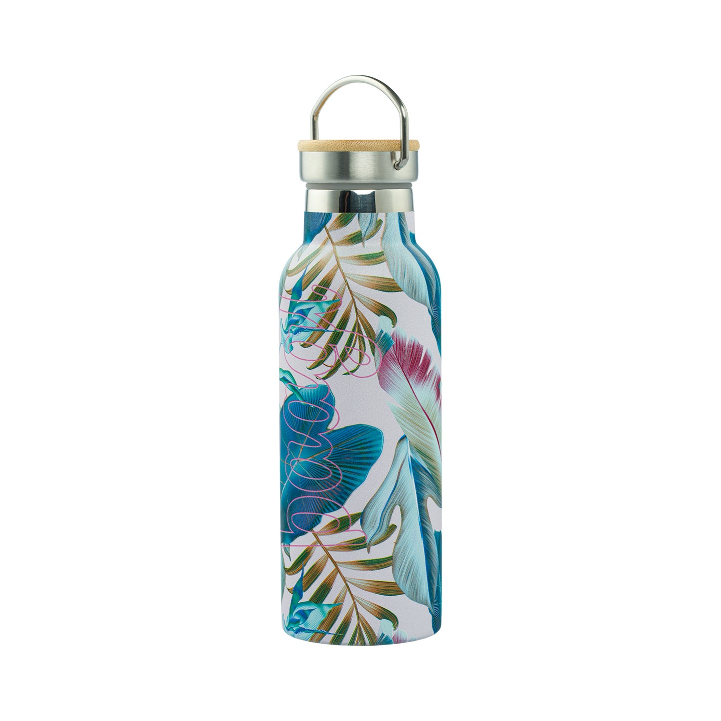 Termobutelka z bambusowym wieczkiem Leafs, 500 ml
