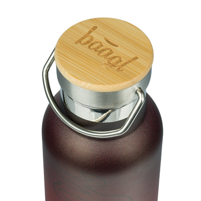 Termobutelka z bambusowym wieczkiem Gradient Czerwony, 500 ml