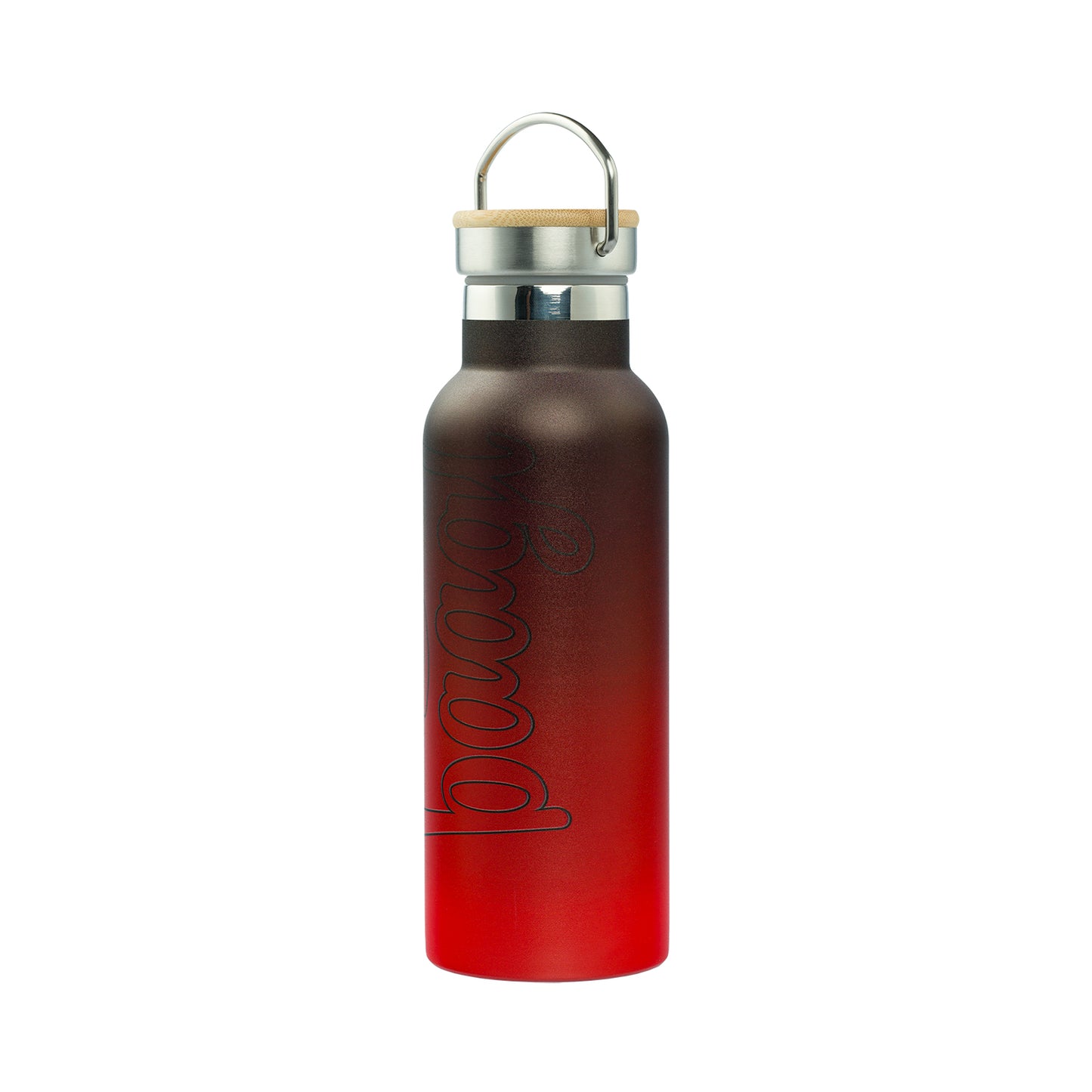Termobutelka z bambusowym wieczkiem Gradient Czerwony, 500 ml