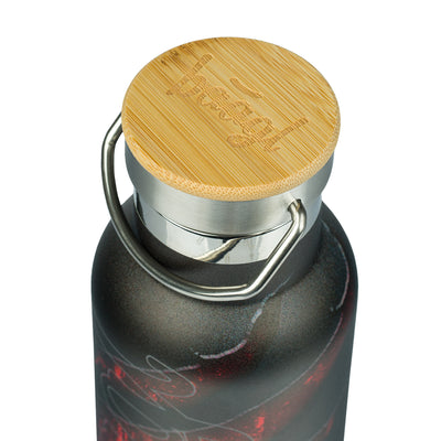 Termobutelka z bambusowym wieczkiem Lawa, 500 ml