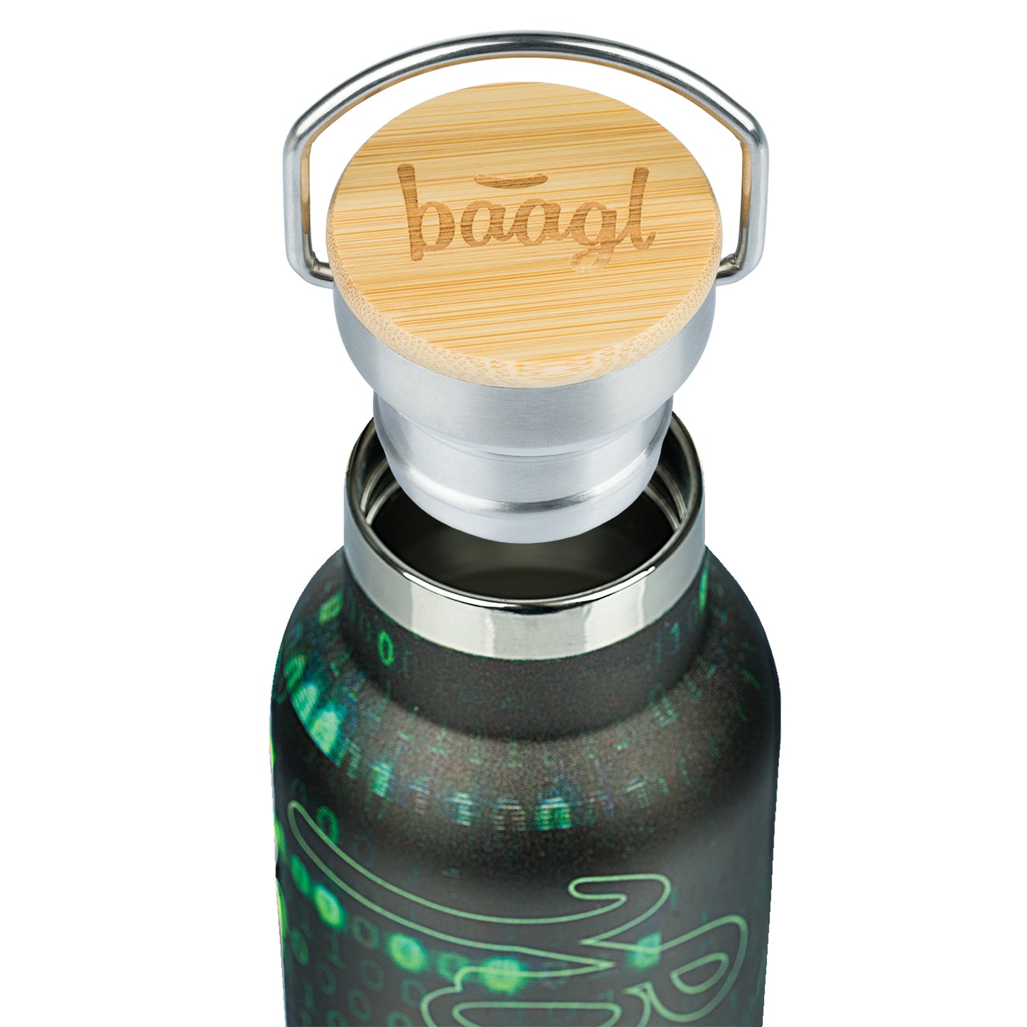 Termobutelka z bambusowym wieczkiem Numbers, 500 ml