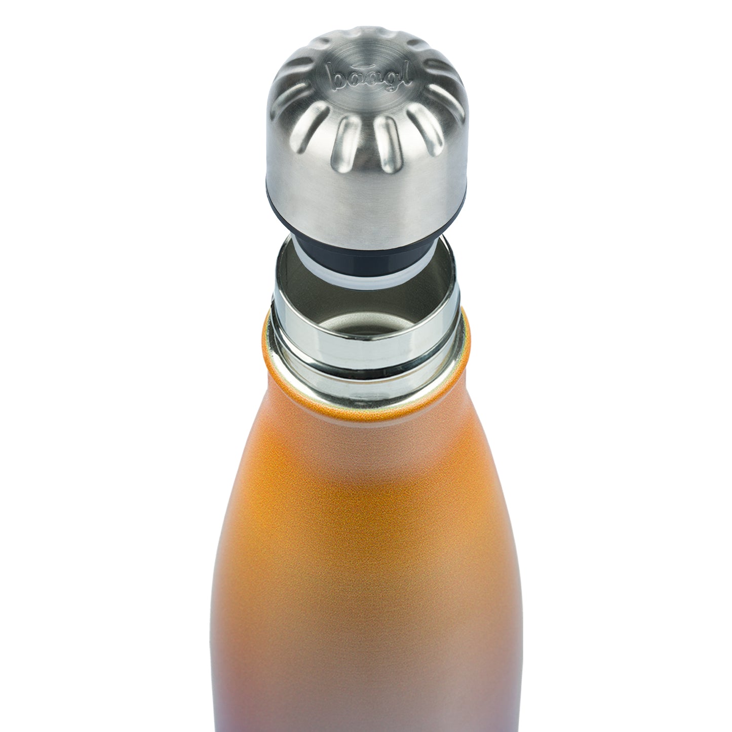 Termobutelka z metalowym wieczkiem Gradient Żółty, 500 ml