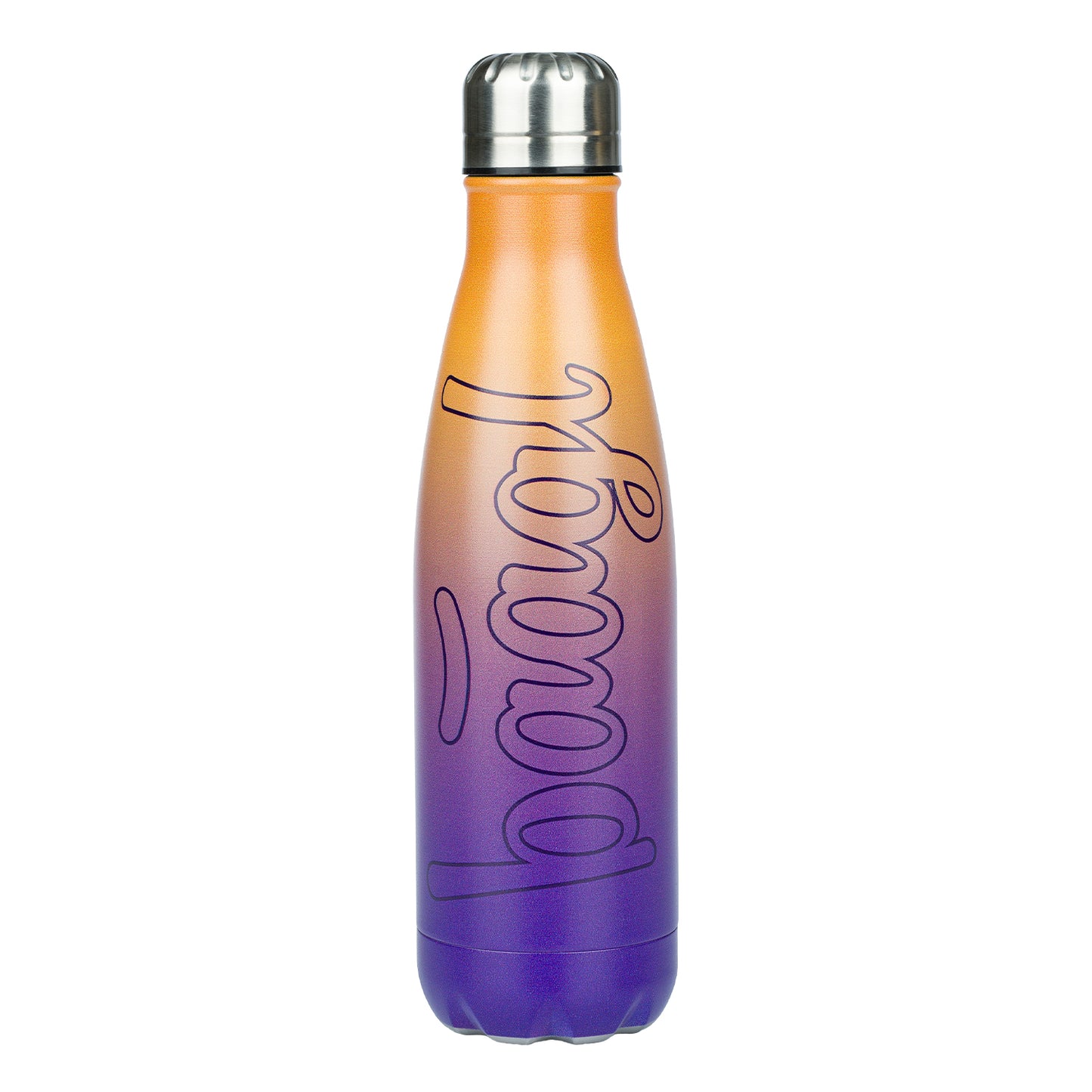 Termobutelka z metalowym wieczkiem Gradient Żółty, 500 ml