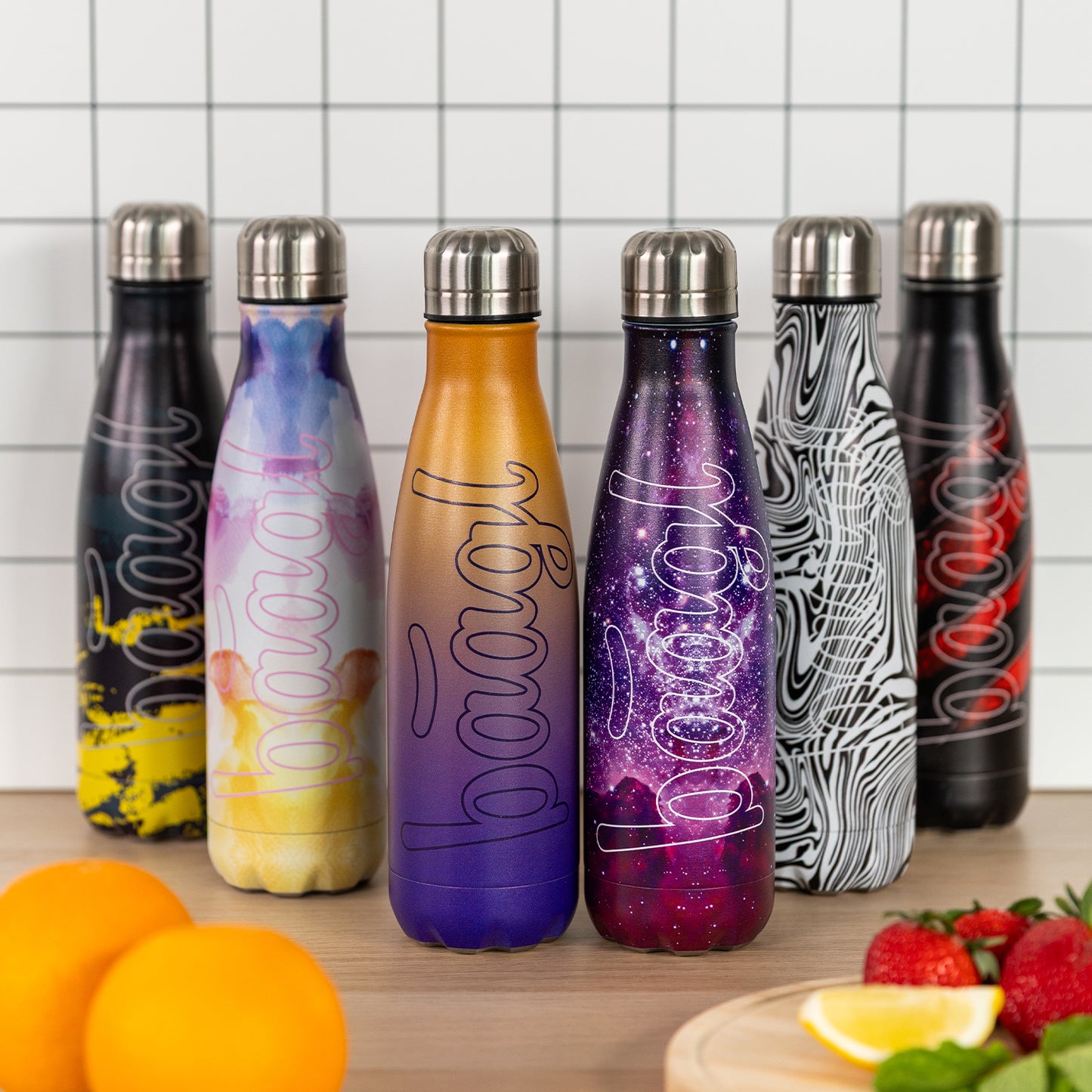 Termobutelka z metalowym wieczkiem Painting, 500 ml