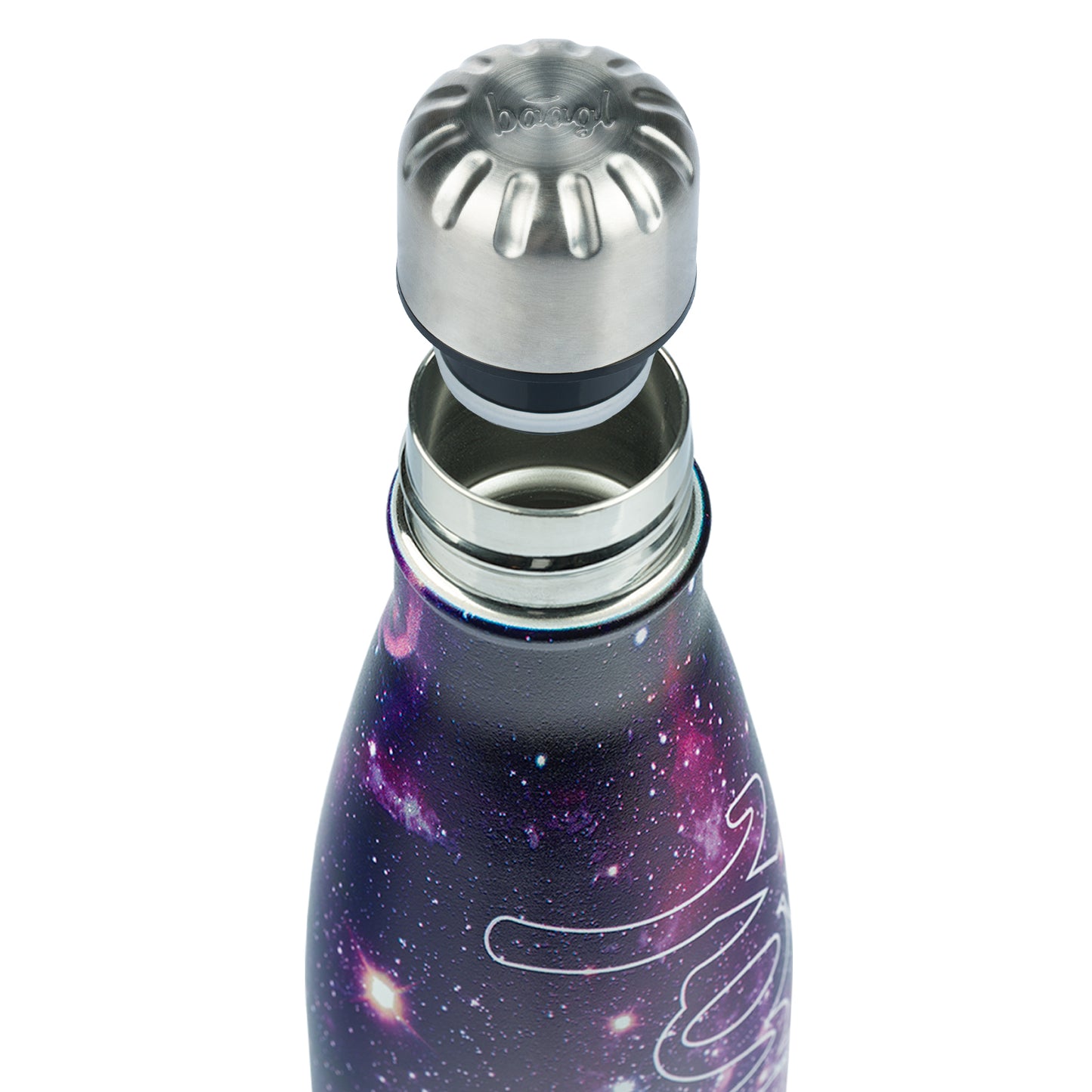 Termobutelka z metalowym wieczkiem Galaxy, 500 ml