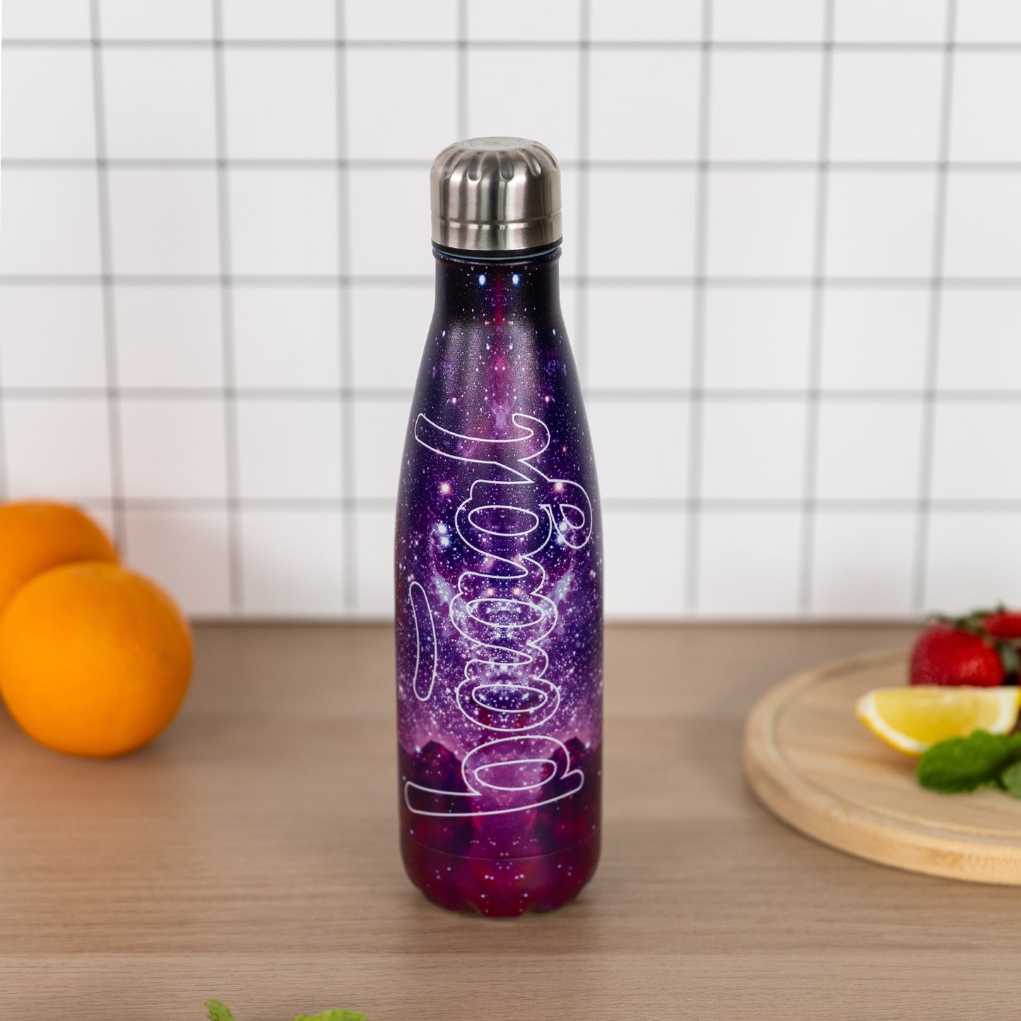 Termobutelka z metalowym wieczkiem Galaxy, 500 ml