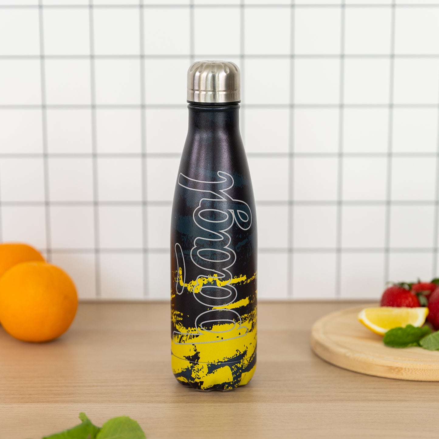 Termobutelka z metalowym wieczkiem Dune, 500 ml
