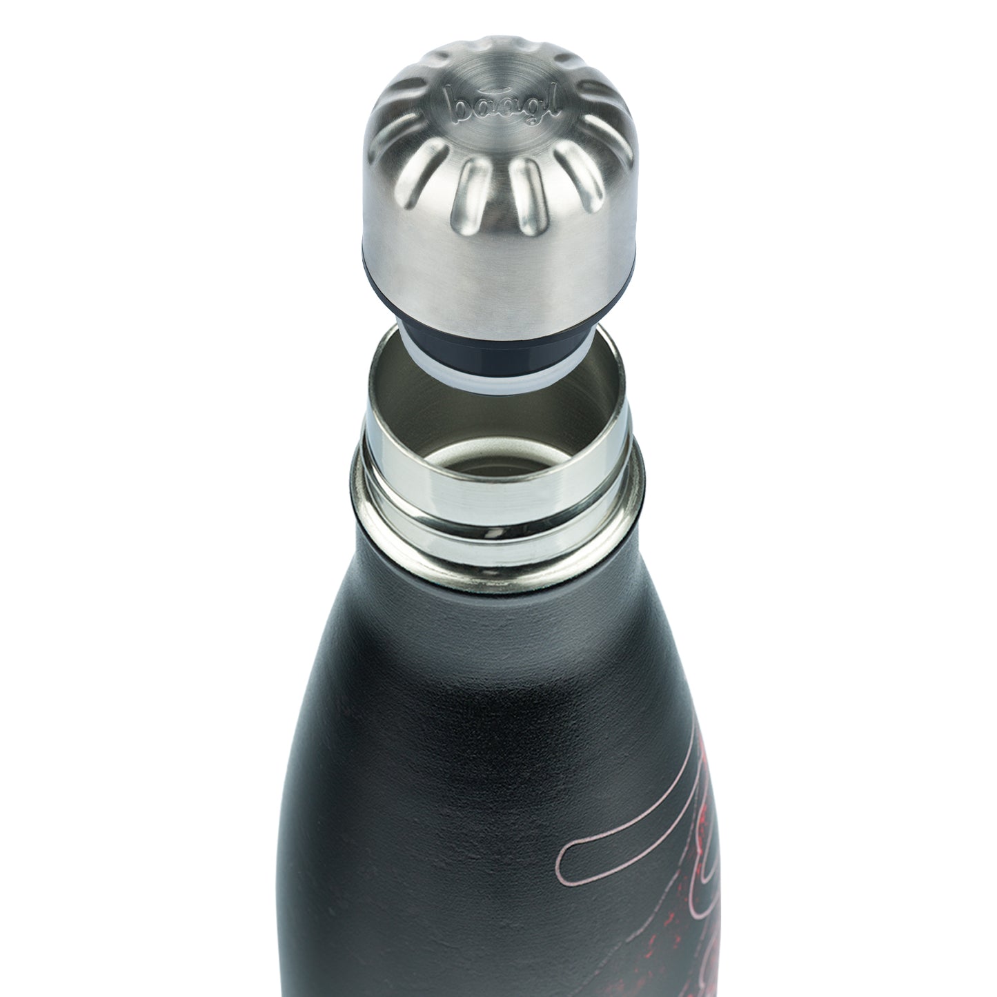 Termobutelka z metalowym wieczkiem Lawa, 500 ml