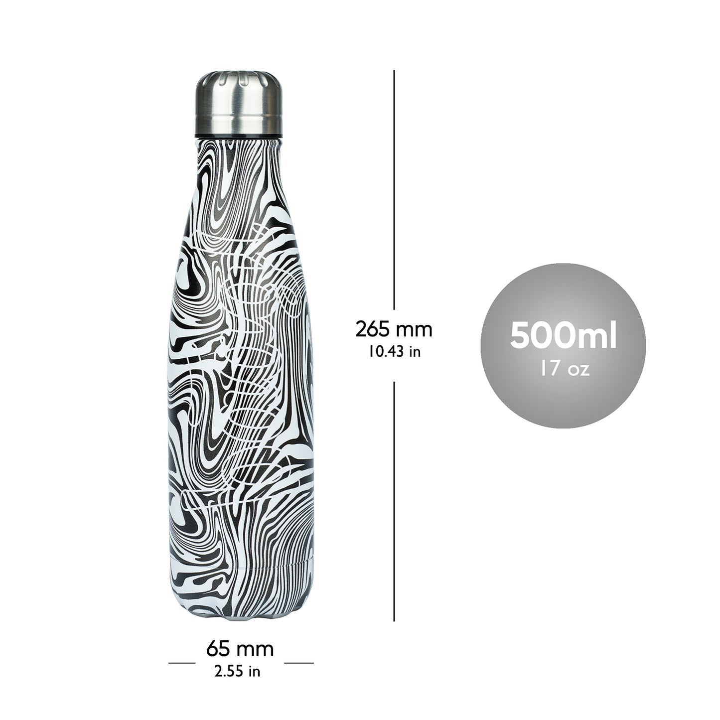 Termobutelka z metalowym wieczkiem Mixture, 500 ml
