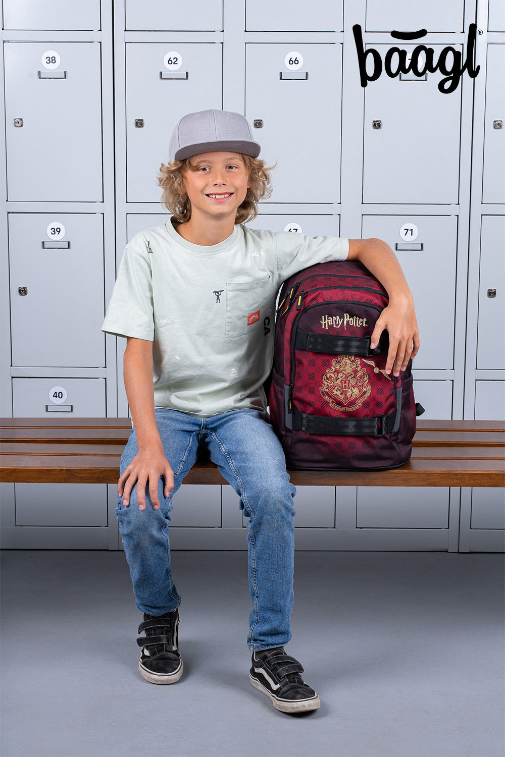 Plecak szkolny Skate Harry Potter Hogwart Bordowy