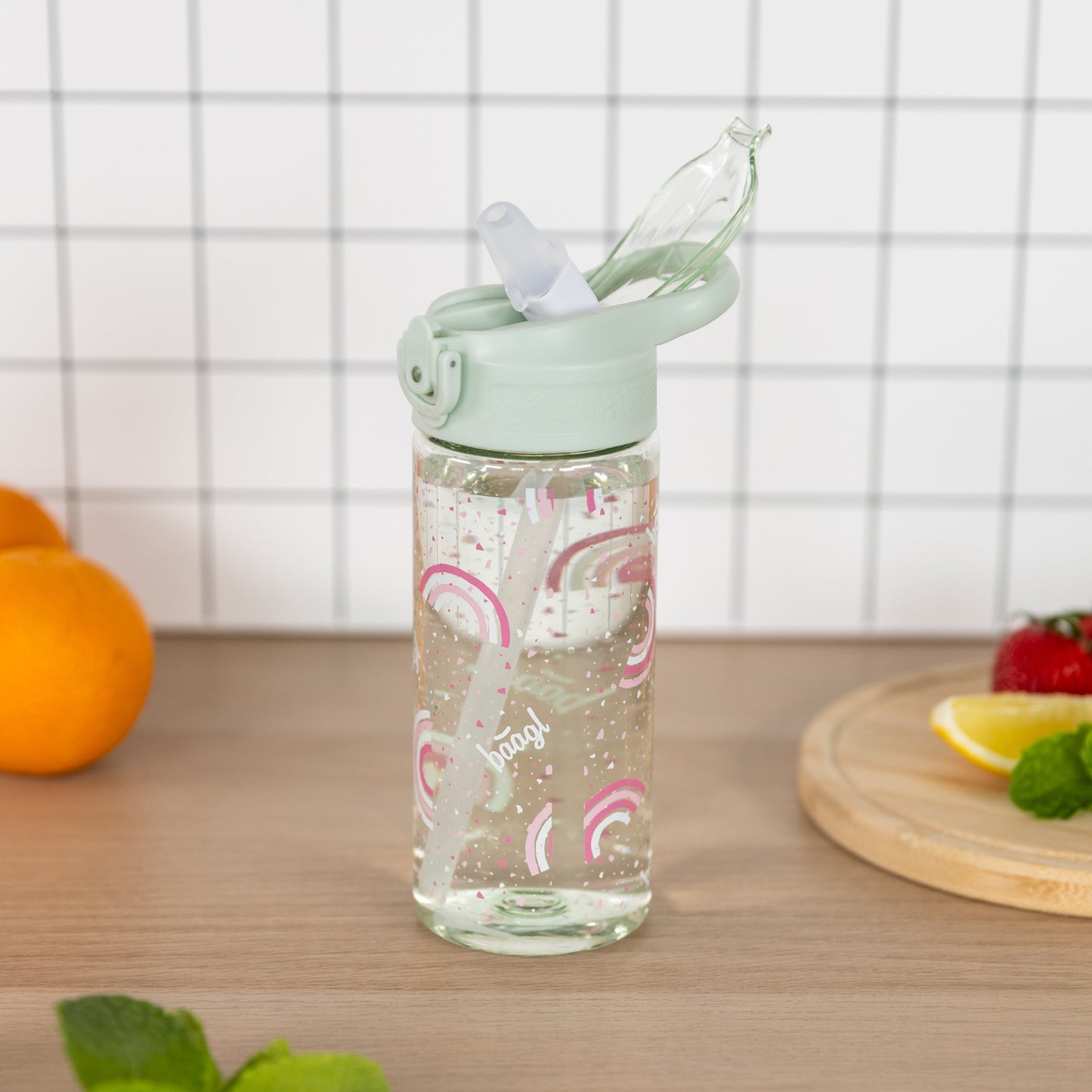 Butelka Tritanowa Ze Słomką Tęcza, 500 ml