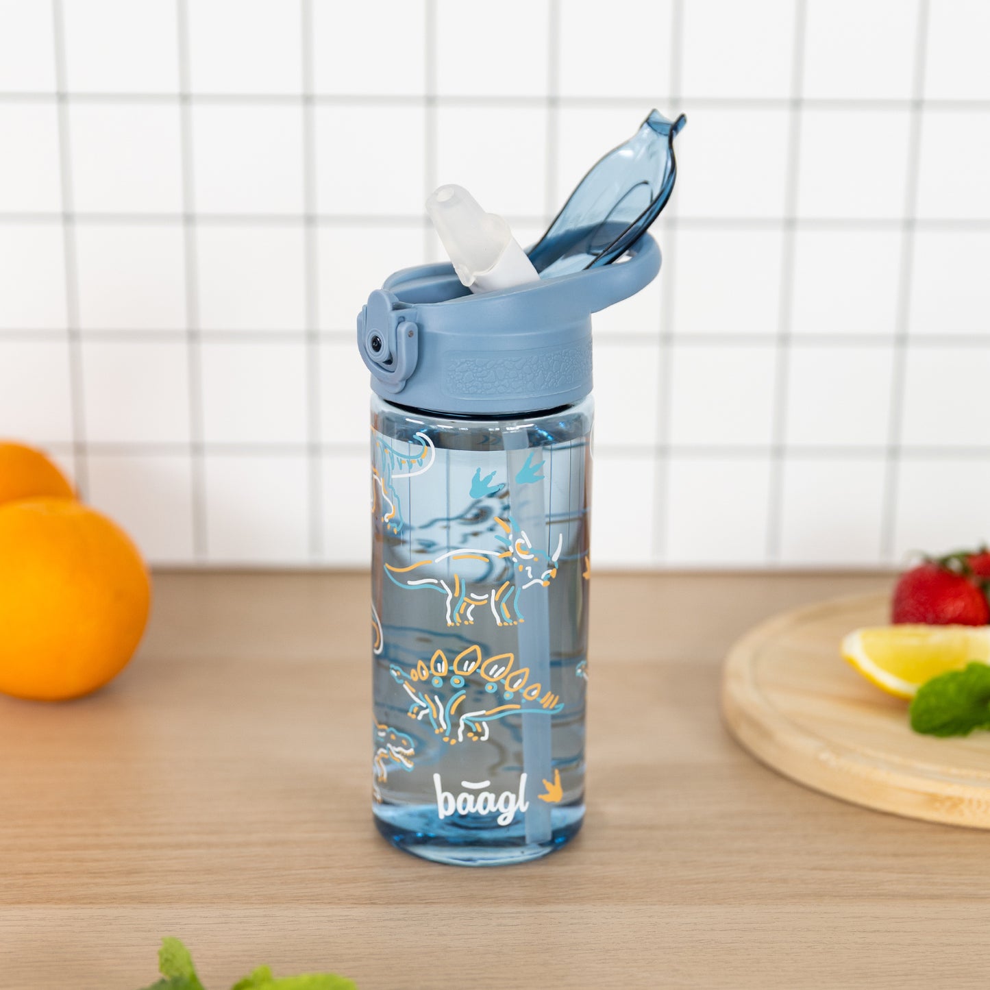 Butelka Tritanowa Ze Słomką Dino, 500 ml
