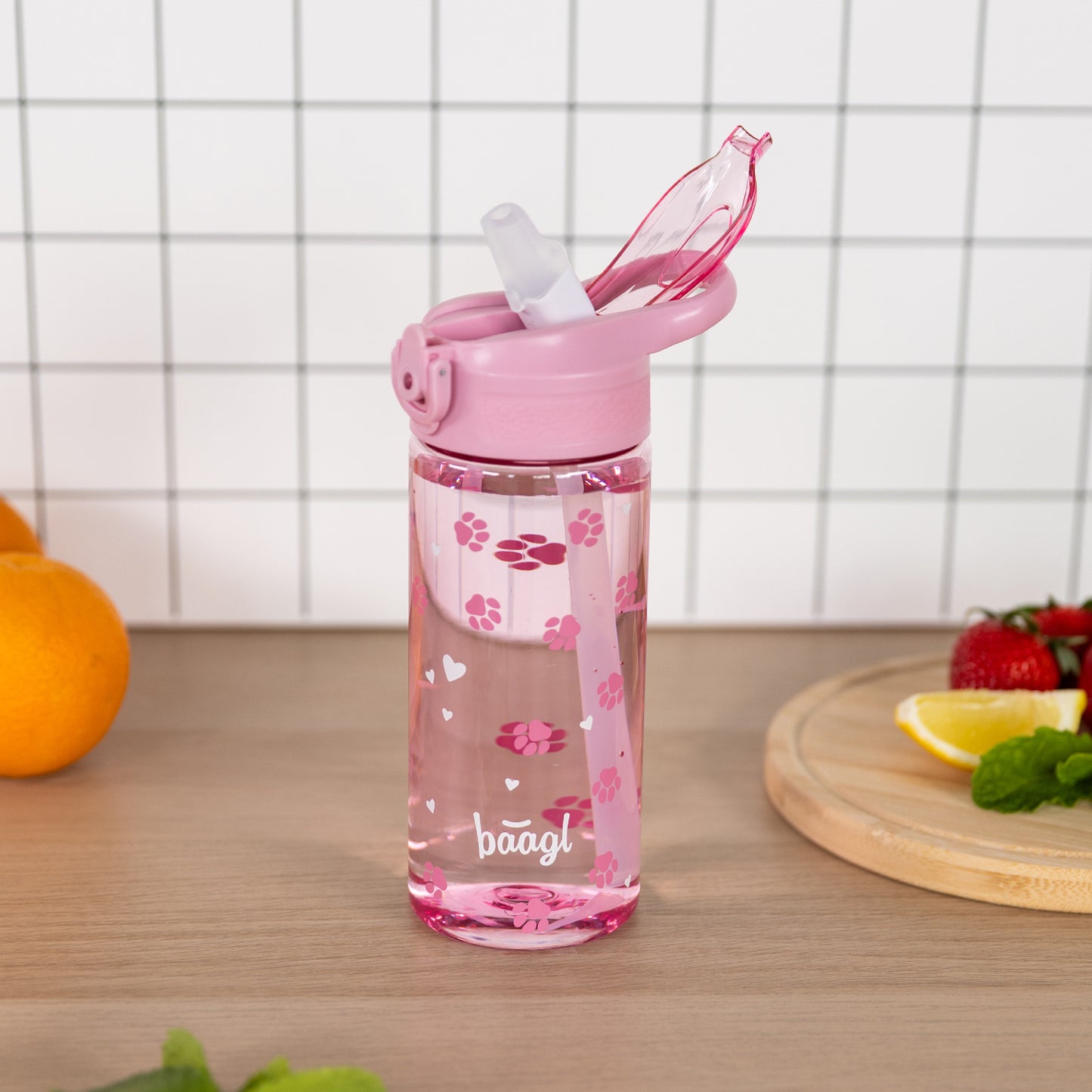 Butelka Tritanowa Ze Słomką Łapki, 500 ml