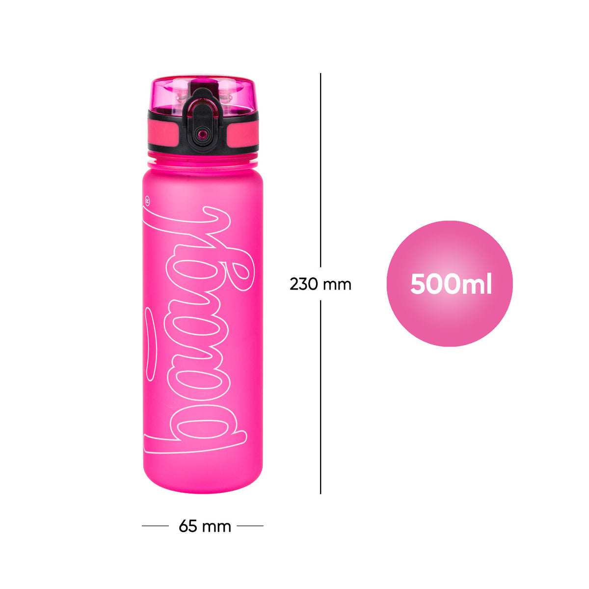 Butelka z tritanu Logo Różowy, 500 ml