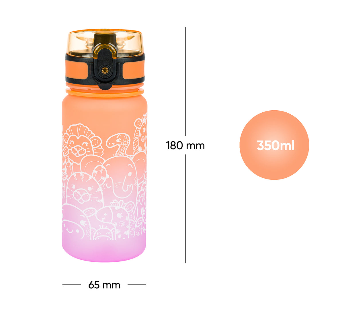 Butelka z tritanu Gradient Zwierzęta, 350 ml
