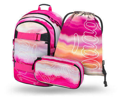 Zestaw szkolny Skate Pink Stripes