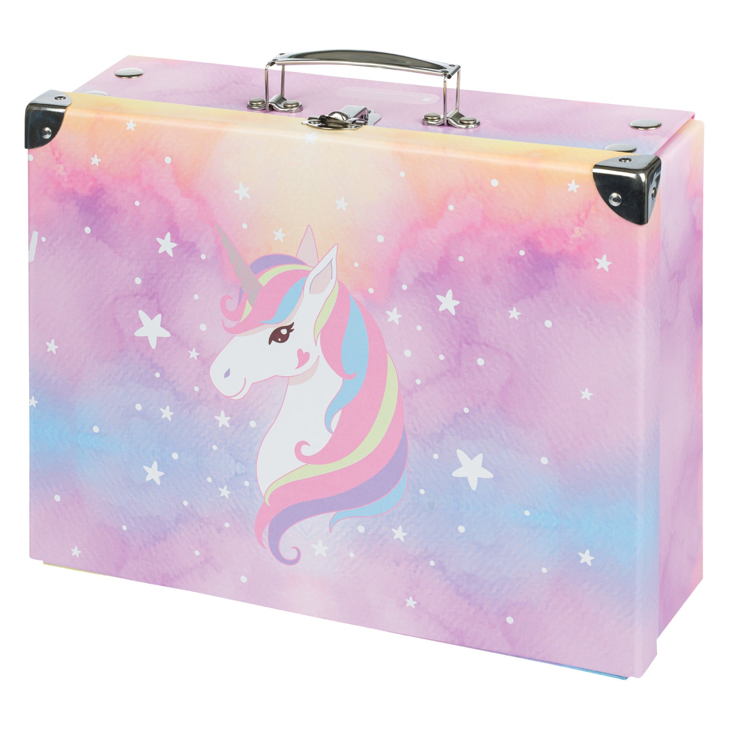 Składana teczka szkolna z uchwytem Rainbow Unicorn