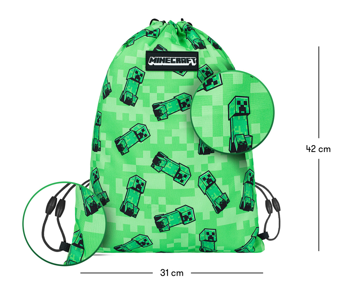 Worek + Piórnik szkolny Creeper