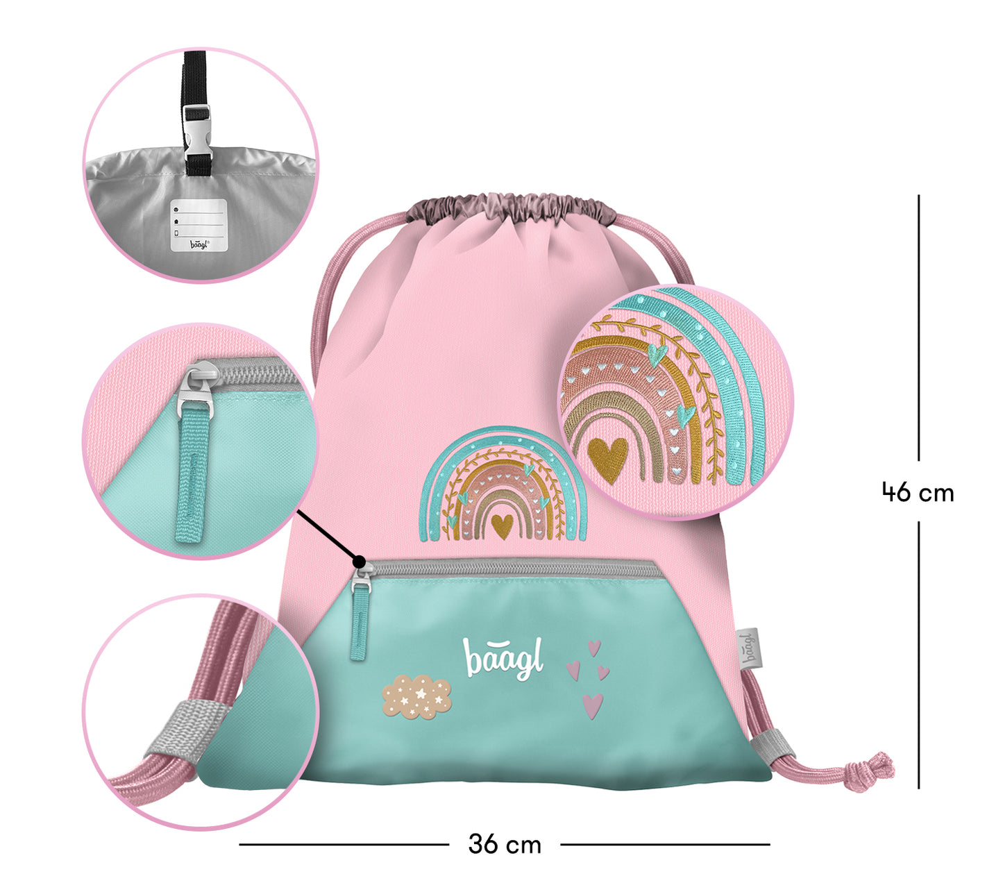 Zestaw szkolny Zippy Tęcza Różowy