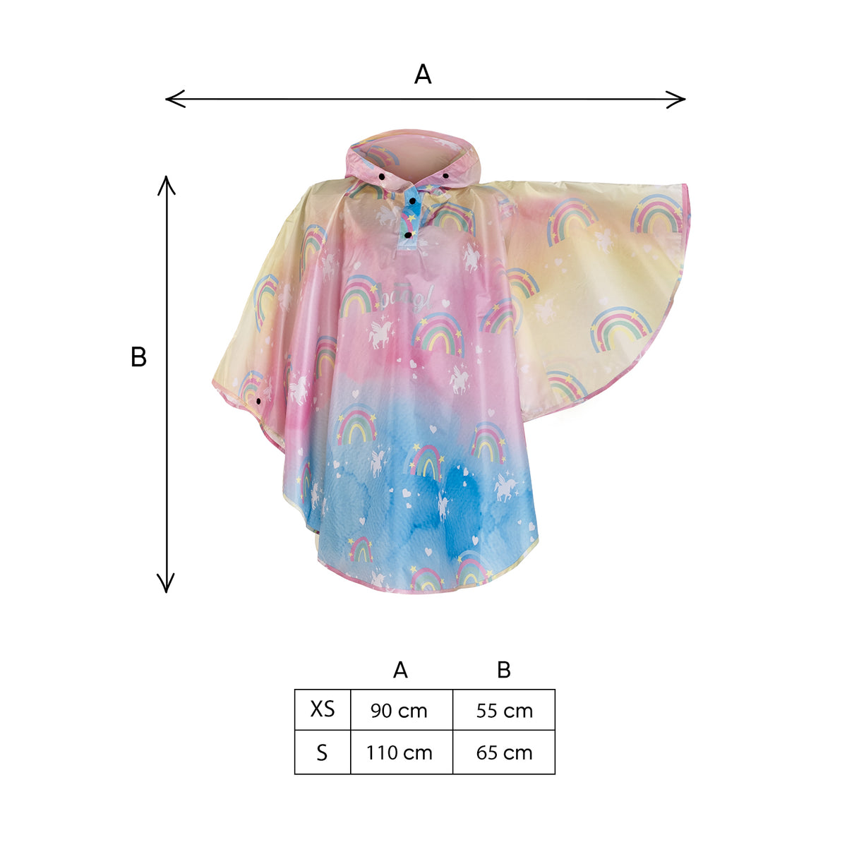 Outdoor Płaszcz przeciwdeszczowy Rainbow Unicorn r. XS (90 -110 cm)