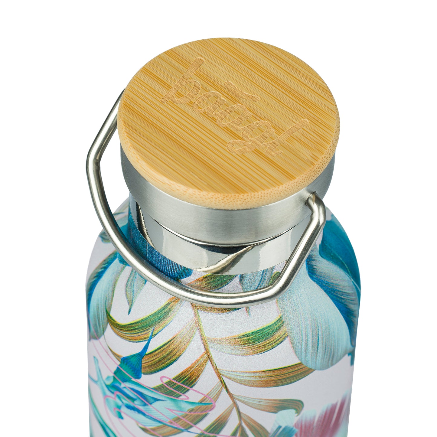 Termobutelka z bambusowym wieczkiem Leafs, 500 ml