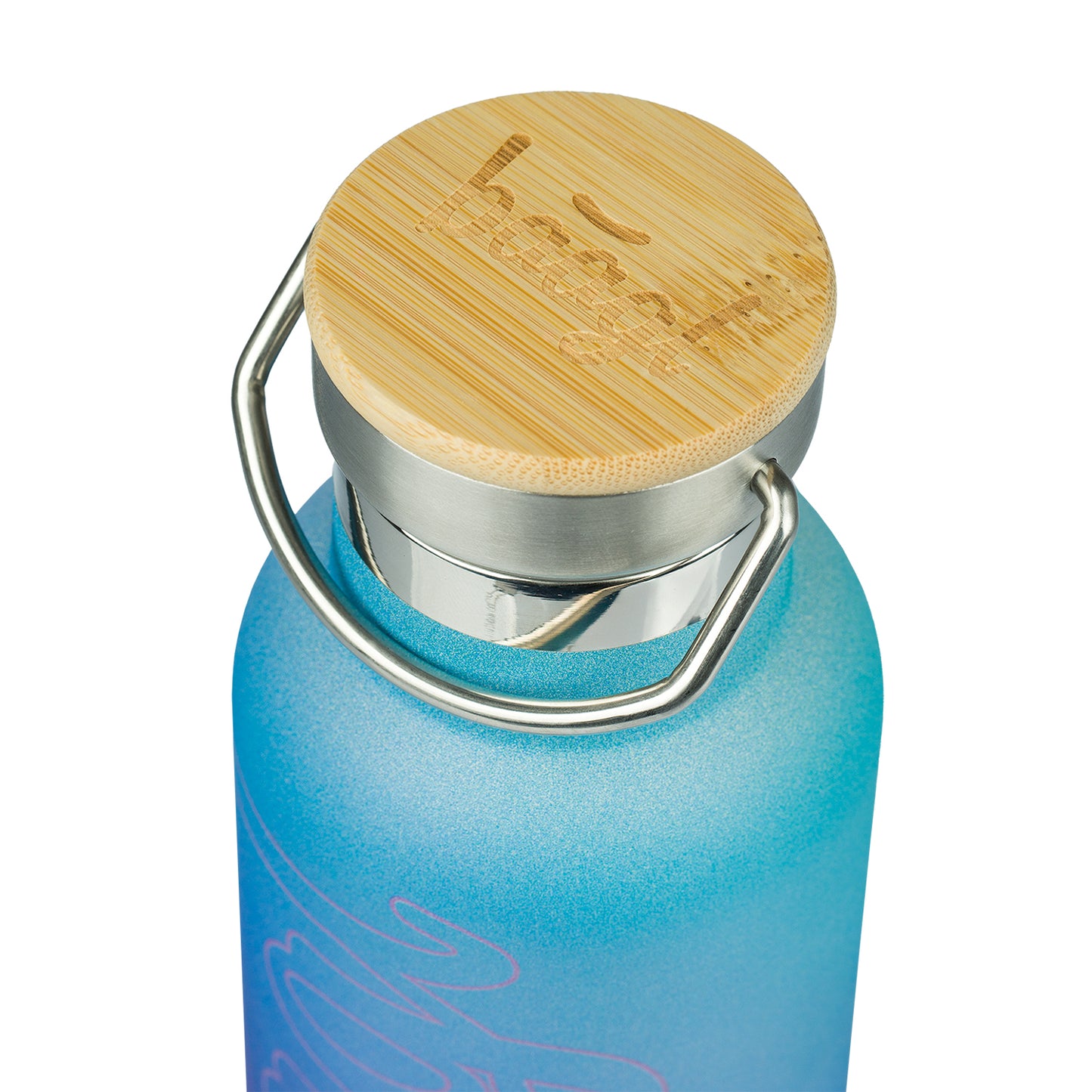 Termobutelka z bambusowym wieczkiem Gradient Niebieski, 500 ml