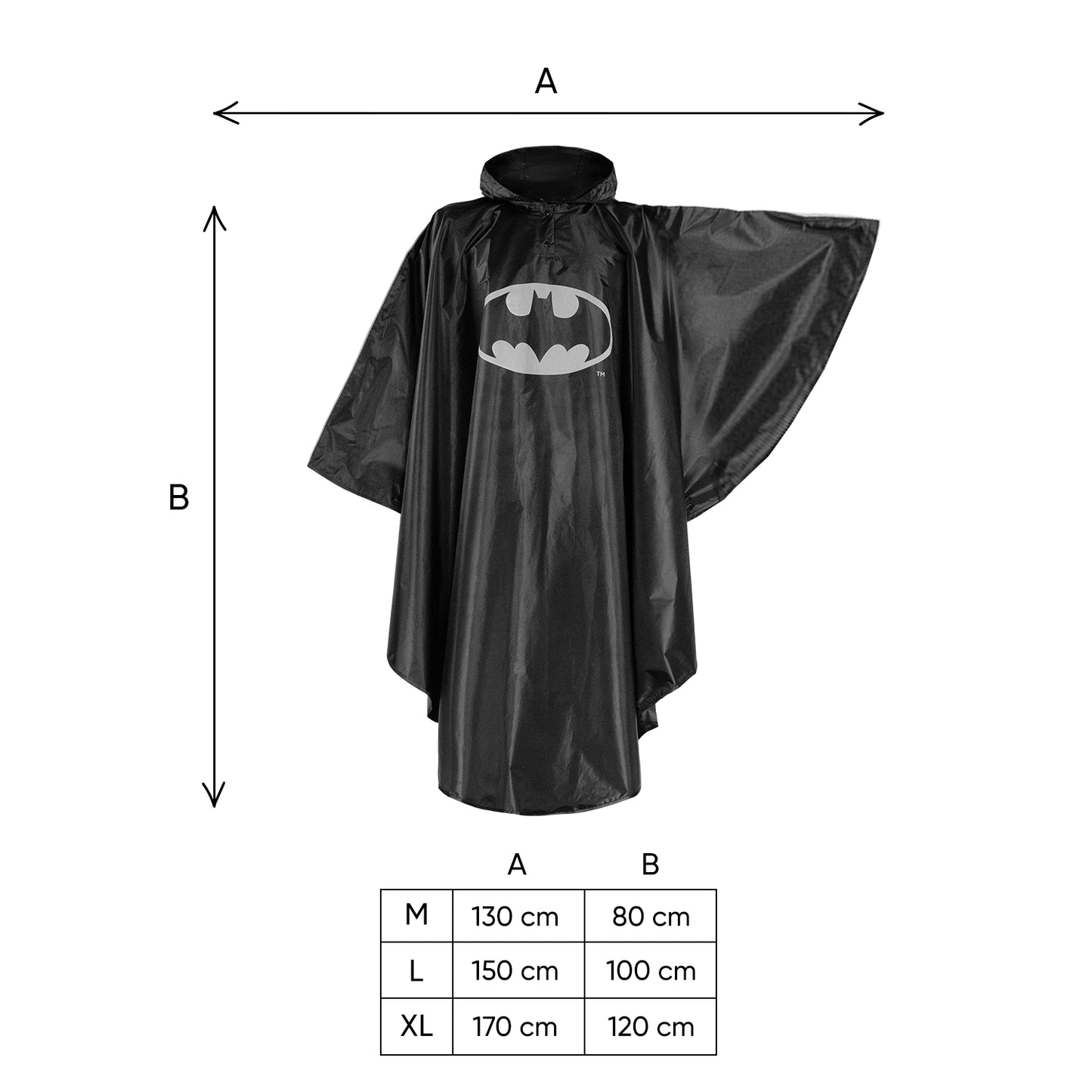 Outdoor Płaszcz przeciwdeszczowy Batman Logo r. M (130 -150 cm)