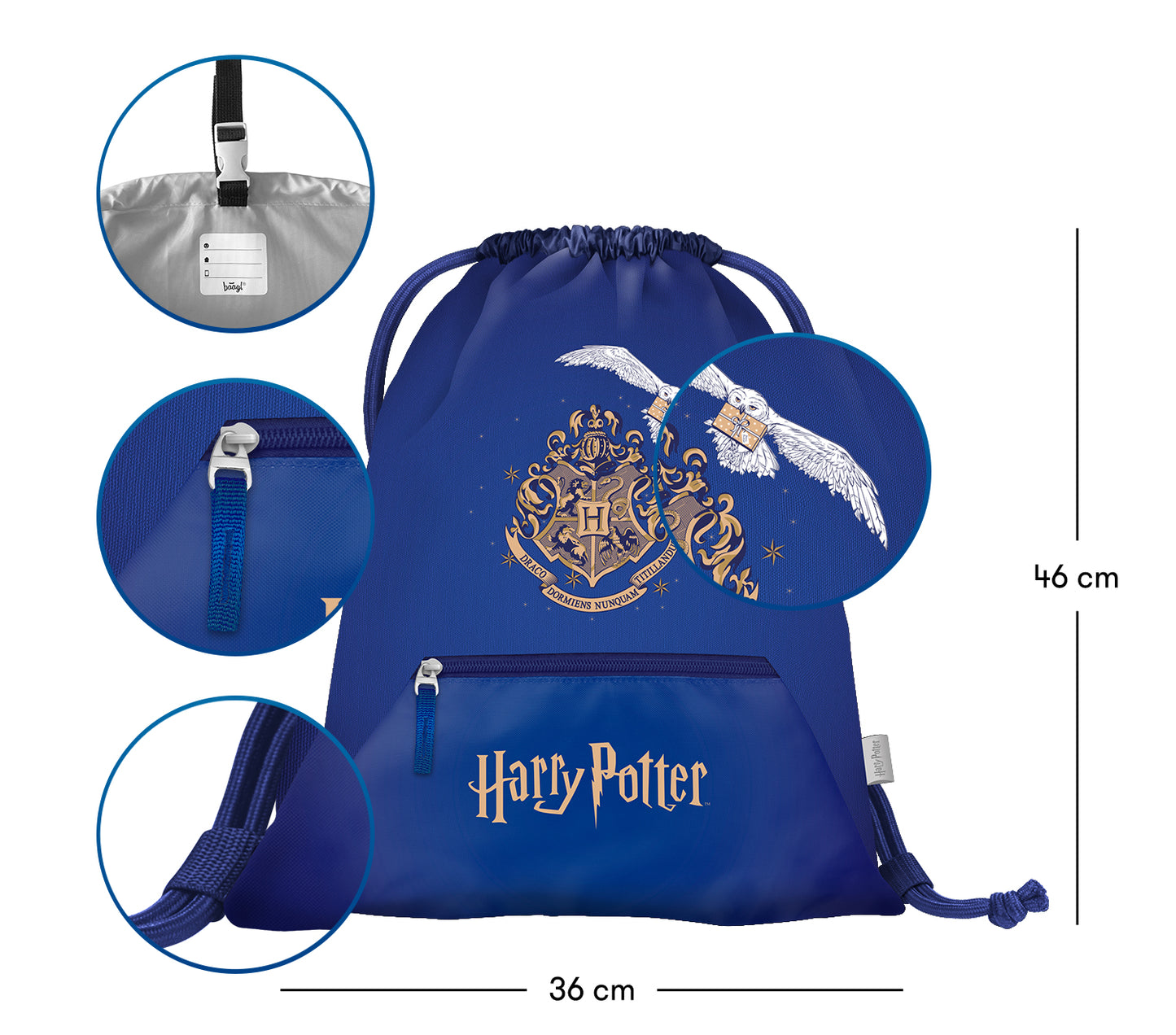 Worek z kieszonką Hogwart Hedwiga