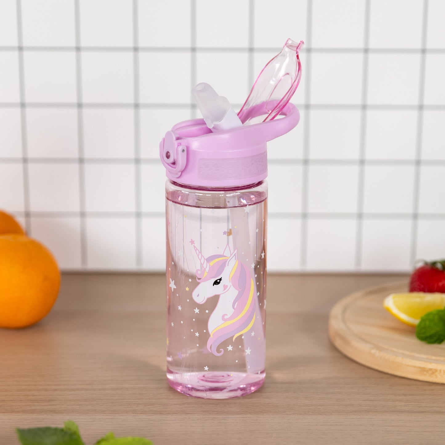Butelka Tritanowa Ze Słomką Rainbow Unicorn, 500 ml
